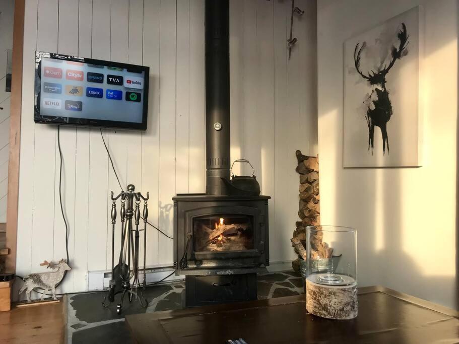 Om Chalet 2 Avec Spa Et Foyer Borde Du Fleuve St-Pierre-de-l'Île-d'Orléans Esterno foto